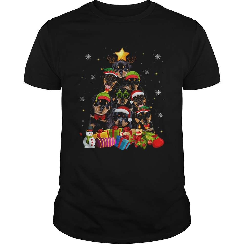 Rottweiler Christmas Tree Dog Holiday Unisex T-Shirt